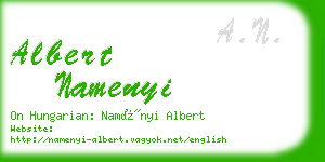 albert namenyi business card